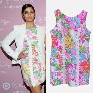 Lilly Pulitzer Pink and Green Floral Mini Dress